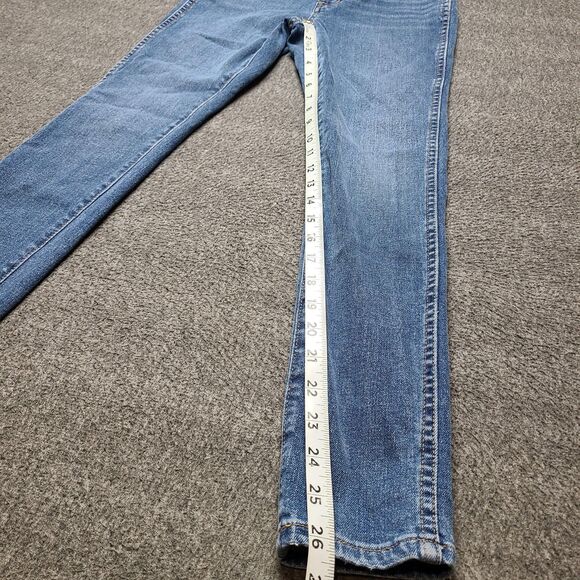 Madewell Jeans Womens 25P Blue 10" High-Rise Skinny Button Fly Stretch Petite - Picture 2 of 9